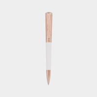 ST Dupont Ballpoint Pen - Libert&Atilde;&copy; - White Lacquer & Rose Gold Trim