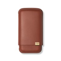 Davidoff XL-3 Leather Cigar Case - 3 Cigars RG 60 - Brown & Gold