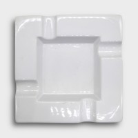 Ceramic White Cigar Ashtray - 4 Cigar Rests