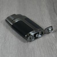 Xikar Element ELX Twin Jet Lighter with Punch Cutter - Black & Gunmetal (End of Line)