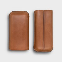 Recife Chicago Whiskey Leather Cigar Case - 2 Cigar Capacity