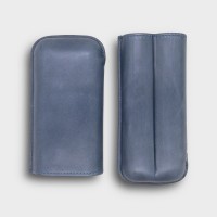Recife Chicago Blue Label Leather Cigar Case - 2 Cigar Capacity