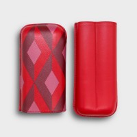 Recife Urbaine Poppy Red Leather Cigar Case - 2 Cigar Capacity
