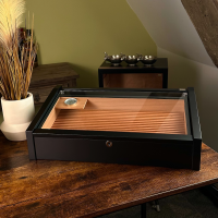 Adorini Vega Black Deluxe Cigar Humidor - 100 Cigar Capacity (AD068)
