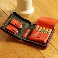 Adorini Cigar Bag Real Leather Red (AD076)