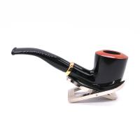 SLIGHT SECONDS Aldo Morelli Fiorita Black 514 Smooth 9mm Filter Bent Fishtail Pipe (AMF176)