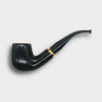 Aldo Morelli Fiorita Black 511 Smooth 9mm Filter Bent Fishtail Pipe (AMF194)