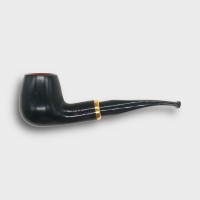 Aldo Morelli Fiorita Black 512 Smooth 9mm Filter Bent Fishtail Pipe (AMF195)