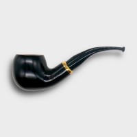 Aldo Morelli Fiorita Black 515 Smooth 9mm Filter Bent Fishtail Pipe (AMF205)