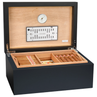 Adorini Torino Black Grande Deluxe Cigar Humidor - 150 Cigar Capacity (ADO178)