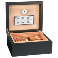 Adorini Torino Black Medium Deluxe Cigar Humidor - 75 Cigar Capacity (ADO177)