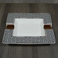 Angelo Ceramic Chequer Cigar Ashtray - 2 Cigar Rests