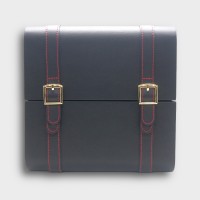 Prestige Augustus Leather Black Travel Humidor - 20 Cigar Capacity