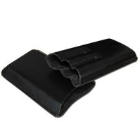 GBD Plain Leather Cigar Case - Three Corona - BLACK GBD Plain Leather Cigar Case - Three Corona - BLACK