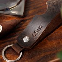 CGars Ltd Limited Edition Cigar & Pipe Rest Leather Key Chain - Brown (AD111)