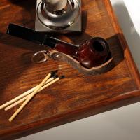 CGars Ltd Limited Edition Cigar & Pipe Rest Leather Key Chain - Brown (AD111)