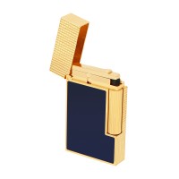 ST Dupont Lighter - Ligne 2 Micro - Blue Lacquer & Yellow Gold