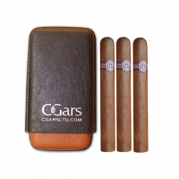 C.Gars Two Tone Leather Cigar Case Fuerte and Montecristo No. 4 Sampler