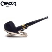 Chacom Old Briar 159P Black Smooth Metal Filter Fishtail Pipe (CH755)
