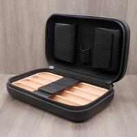 Cigarism Genuine Leather Cigar Travel Case 4-5 Cigar Capacity - Black
