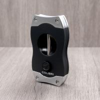 Colibri V-Cut Cigar Cutter - Black and Brushed Chrome