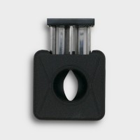 Angelo 3 in 1 V-Cutter, 8mm Punch & Twin Spike Cigar Pick - Black - 60 Ring Gauge