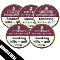 BUNDLE DEAL - Chieftain Blacksmiths Blend Pipe Tobacco - 5 x 50g Tin