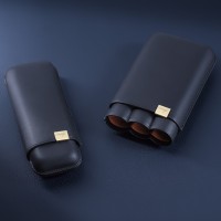 Davidoff XL-3 Leather Cigar Case - 3 Cigars RG 60 - Blue & Gold