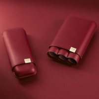Davidoff XL-2 Leather Cigar Case - 2 Cigars RG 60 - Red & Gold