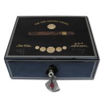 Elie Bleu Medals Black Tinted Sycamore Humidor - 75 Cigar Capacity
