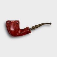 SLIGHT SECONDS Erik Nording Freehand Orange Grain 2 Fishtail Pipe (EN252)