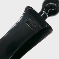 Erik Nording Freehand Black Smooth Marble Stem Bent Fishtail Pipe (EN253)