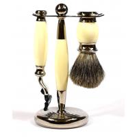 Gentlemans Shaving Set 3 Pieces Ivory White