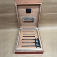 Red Design Humidor with Digital Hygrometer - 20 Cigar Capacity - UNBOXED