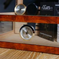 Angelo 4 Window Burl Humidor with External Hygrometer - 50 Cigar Capacity