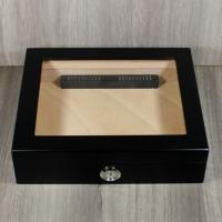 Angelo Matte Black and Glass Top Humidor - 20 Cigar Capacity