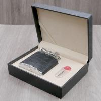 J Cure C.Gars Collection Jet Flame Table Lighter - Black Crocodile Leather (End of Line)