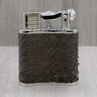 J Cure C.Gars Collection Jet Flame Table Lighter - Brown Python Leather (End of Line)