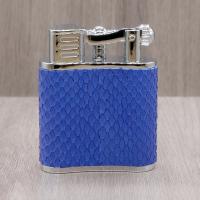 J Cure C.Gars Collection Jet Flame Table Lighter - Blue Python Leather (End of Line)