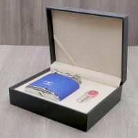 J Cure C.Gars Collection Jet Flame Table Lighter - Blue Python Leather (End of Line)
