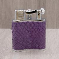 J Cure C.Gars Collection Jet Flame Table Lighter - Purple Python Leather (End of Line)