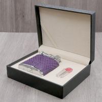 J Cure C.Gars Collection Jet Flame Table Lighter - Purple Python Leather (End of Line)