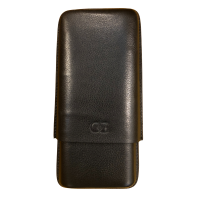 J Cure C.Gars Collection - Leather Cigar Case - Black 3 Cigar Capacity (End of Line)
