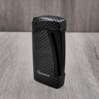 Cigarism Jet Flame Cigar Lighter & Punch Cutter - Carbon Fibre Black - End of Line