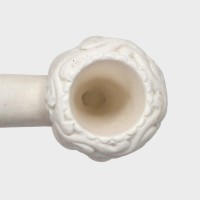 Meerschaum Small Panel Apple Web Bent Fishtail Black Stem Pipe (MEER76)