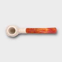 Meerschaum Standard Embossed Dragon Bent Fishtail Pipe (MEER82)