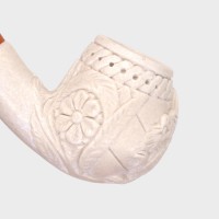 Meerschaum Standard Embossed Dragon Bent Fishtail Pipe (MEER82)