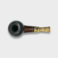 P Jeppesen IDA Handmade gr 3 Rusticated Bent 9mm Filter Fishtail Pipe (NEER431)