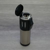 Volcan-Fire Trifecta Triple Jet Flame Cigar Lighter - Silver - End of Line