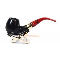 Peterson Dracula 68 Smooth Ebony Nickel Mounted Bent Fishtail Pipe (PE1096)
